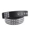 new luxury square bead rivet belt metal pyramid straps men and women punk rock hardware jeans designer female waist belts