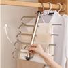 1 Pcs Stainless Steel Magic Pants Hangers 5/9 Layer Space-Saving Closet Organisers for Jeans Trousers Scarves Multi-Clothes Rack