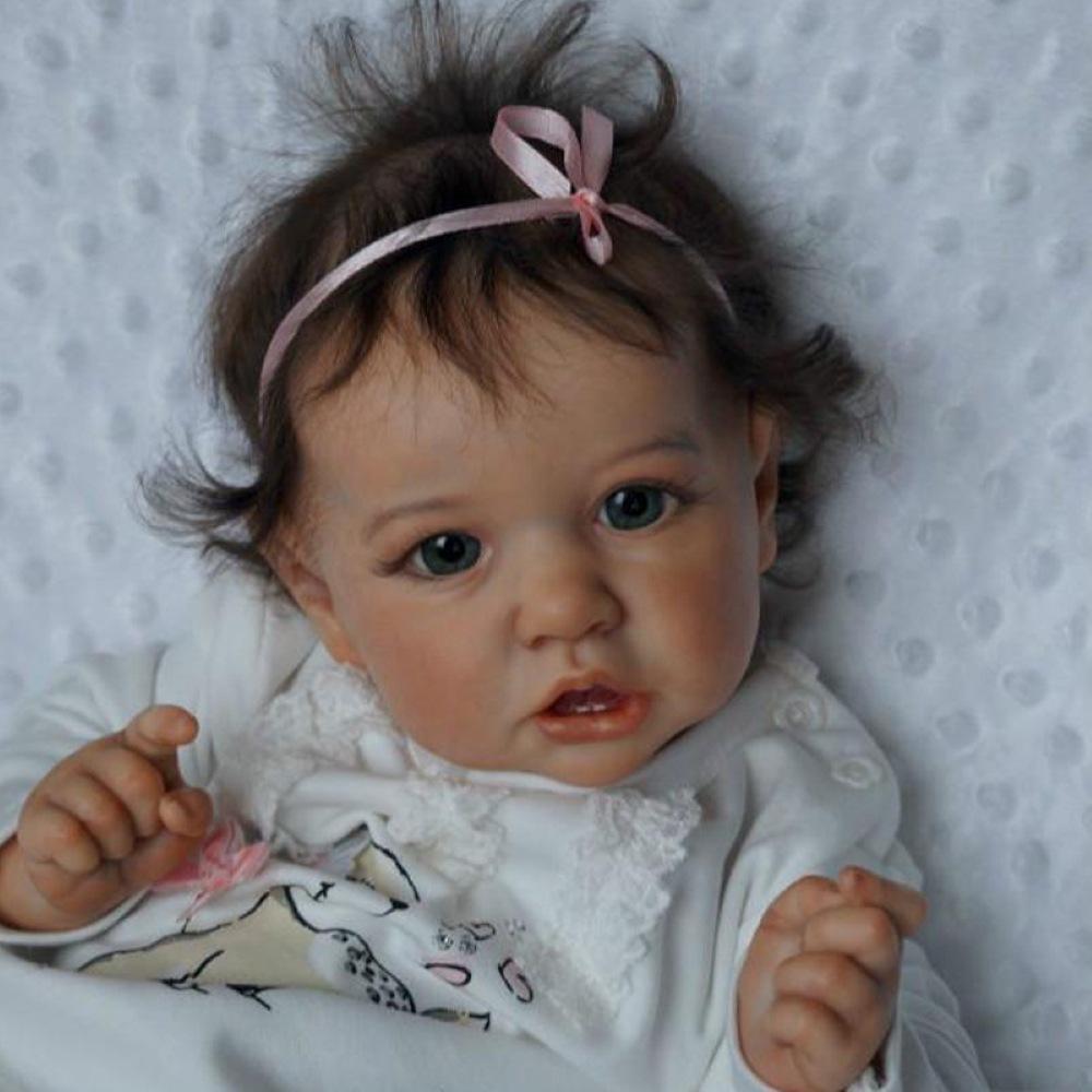 55CM Washable Lifelike Soft Hand-painted Simulation Baby Reborn Doll Children Accompany Play Doll