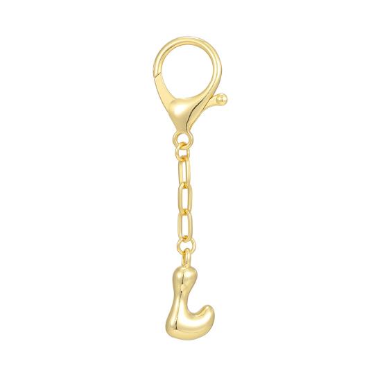 Letter Keychain Mini 3D Alphabet Charm Matte Glossy Golden Plating Key Chain with Lobster Clasp Bags Keys Bracelets Accessories