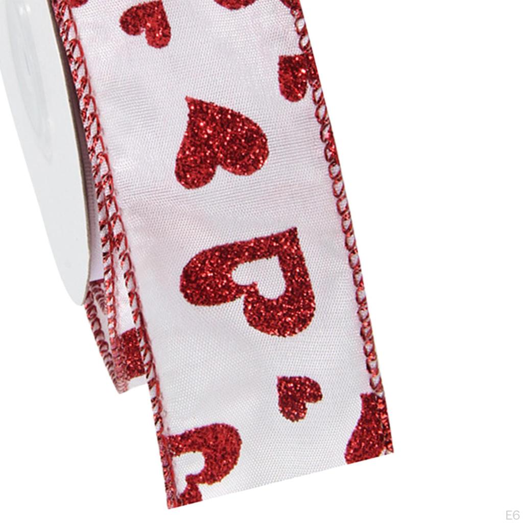 Heart Shaped Ribbons for Valentine's Day Crafts 1.5 Inch Wide Wrapping Scrapbooking