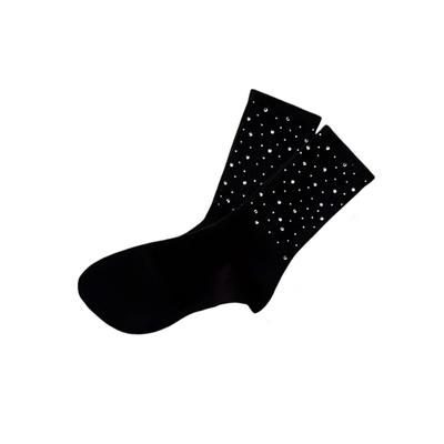 Ladies Short Socks Adorned with Full Rhinestones Breathable Fabric Elastic Support Practical for Various Occasion
