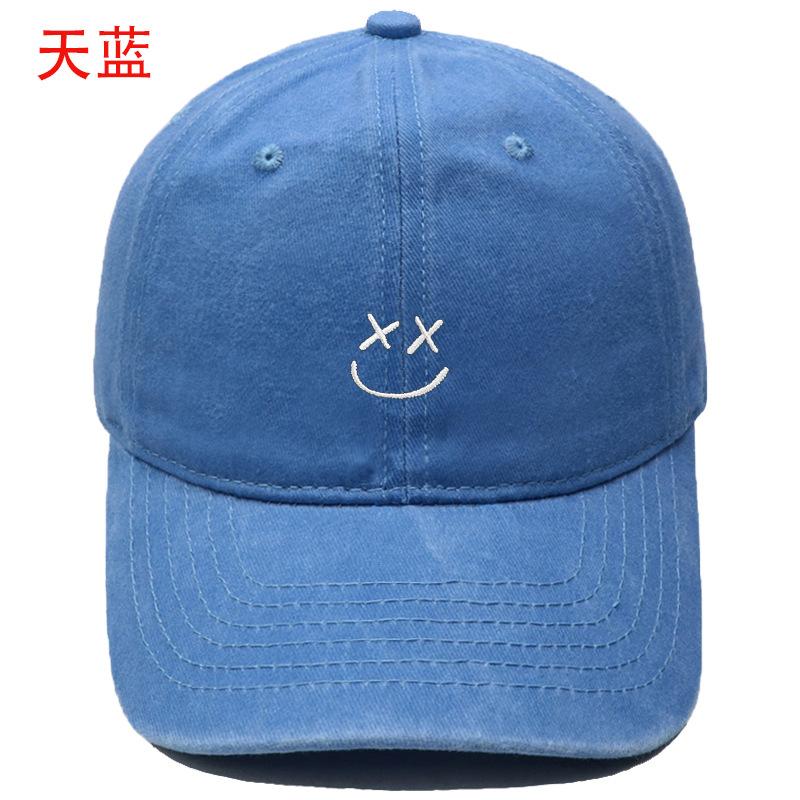 Cute smiley face embroidered baseball cap simple versatile cap outdoor leisure sun protection hat