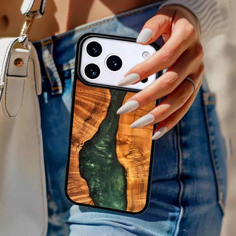 wood Resin Marble printing Phone Case For iPhone 17 Air 14 15 13 12 Max Cover For Apple 16e 11 Pro Max Plus Coque
