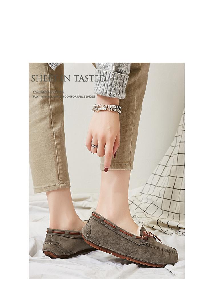 Women's Washable, Non-Fading, Fleece-Lined, Non-Slip Flat Shoes for Autumn & Winter