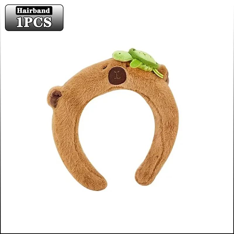 1-10PCS Plush Capybara Hair Hoop High Cranial Top Headband Cute Wash Headband Hair Accessories for Girls Kids Accessories