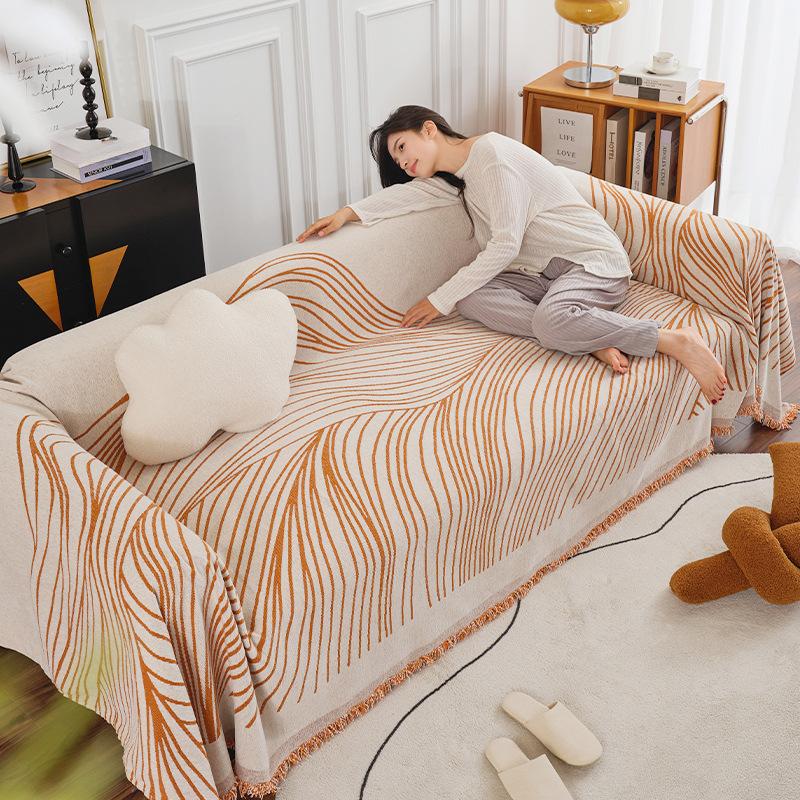Chenille Sofa Handtuch Rutschfestes Sofakissen Tuch Vollbezug Abdecktuch