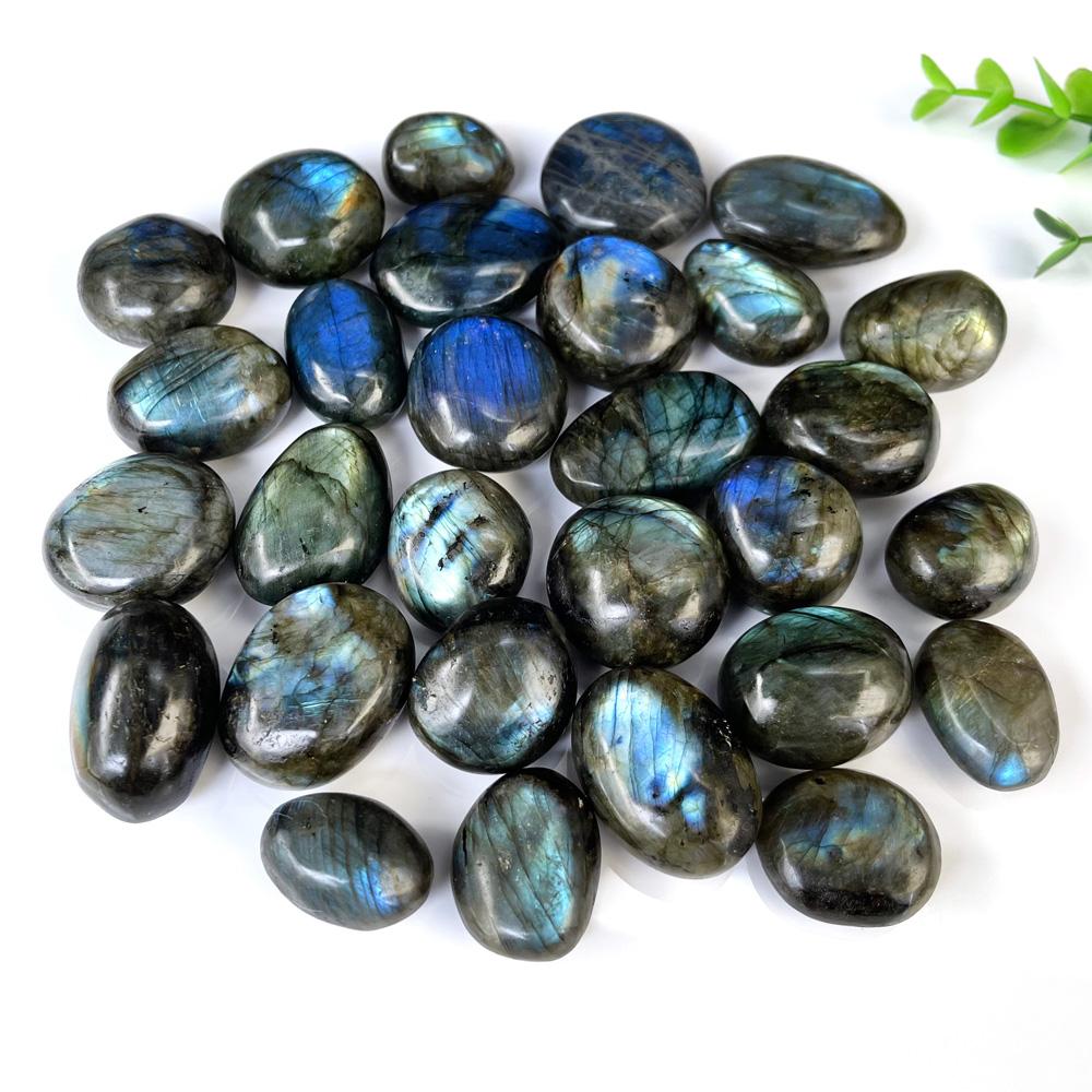 Polished Labradorite Stones Natural Blue Flash Tumbled Crystals for Home Decor Gift