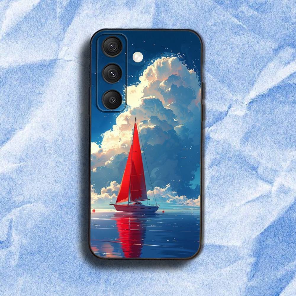 S-Sailing S-Ship Boat Phone Case For Samsung S25,S24,S21,S22,S23,S30,Ultra,S20,Plus,Fe,Lite,5G Black Cover