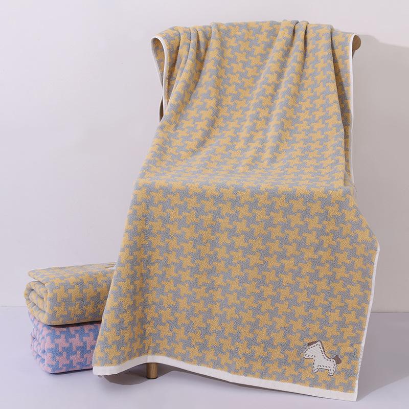 

Мягкое и удобное банное полотенце, хлопковое жаккардовое банное полотенце, окрашенное в пряжу, 70*140, домашнее банное полотенце, банное полотенце с милым мультяшным узором 70x140cm