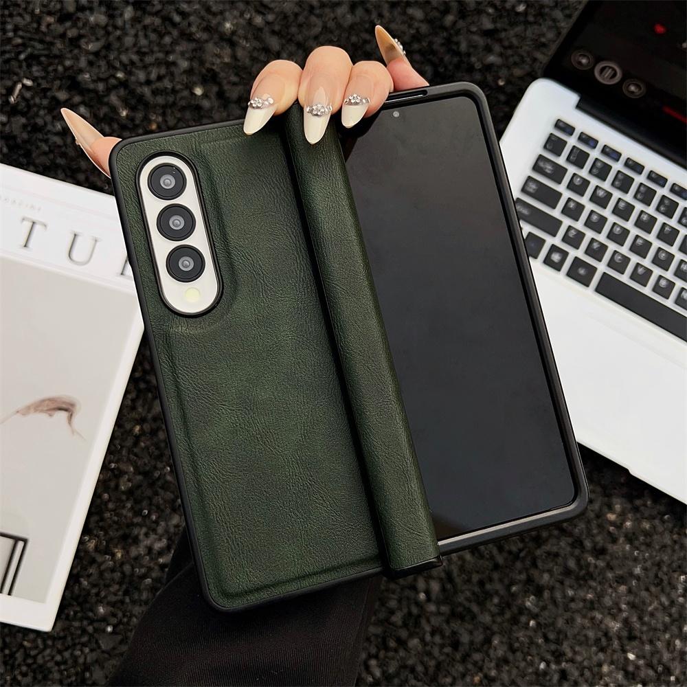 For Samsung Galaxy Z Fold 7 6 5 4 3 5G Case Folding Hinge Business PU Leather Shockproof Cover  For Galaxy ZFold6 ZFold7 Fold5