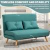 Two-Seater Linen-Look Sofa Bed - Green
