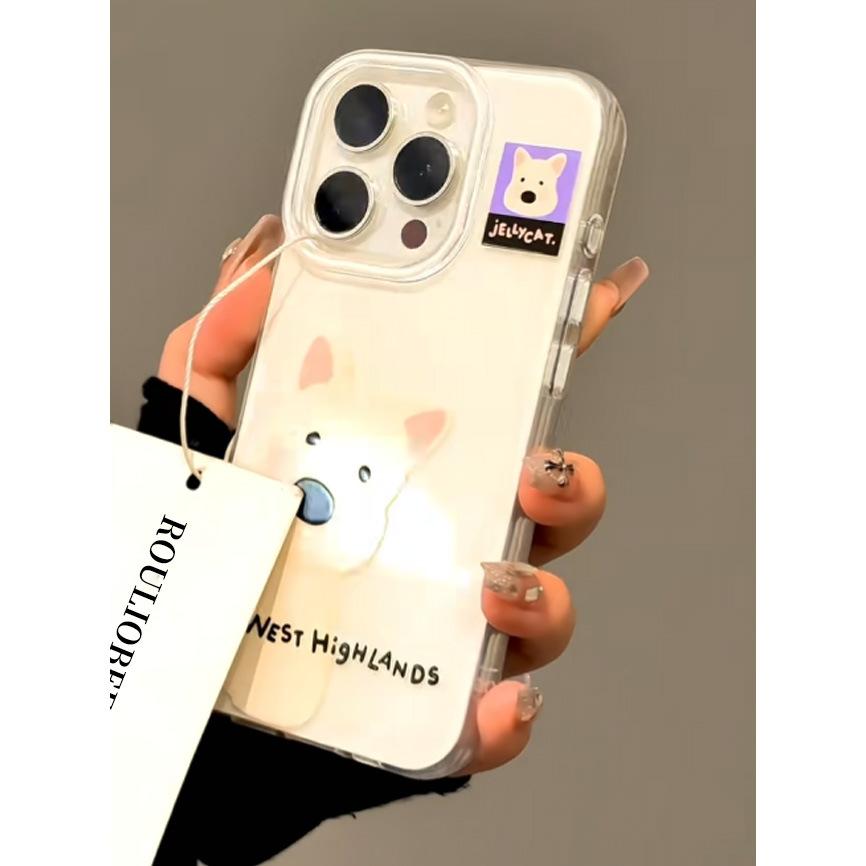 Cute West Highland Puppy Suitable for Apple 16promax Mobile Phone Case Iphone13 New 15 Cartoon 17AIR