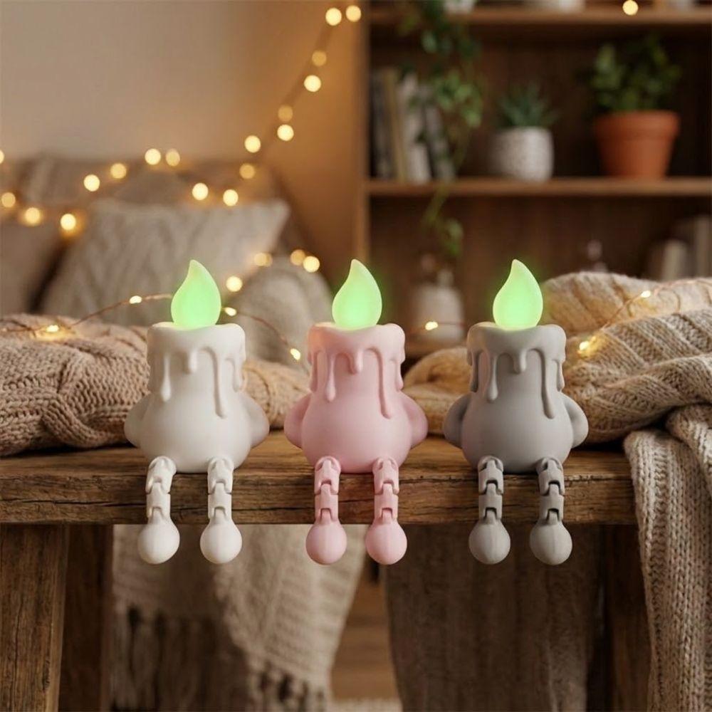 Luminous 3D Printed Candle Figurine Novelty Candle Figure Ornament Desktop Decor