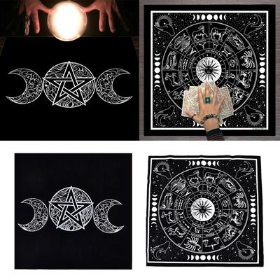 60x60cm Tarot Card Tablecloth Flannel Geometric Figure Divination Altar Cloth Board Game Oracles Card Pad Rune Support