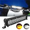 For Motorcycles For Moto Jeep ATV 4WD SUV Compatible 12V 24V LED Work Light Bar Set Dual Color Modes White Yellow Flashing