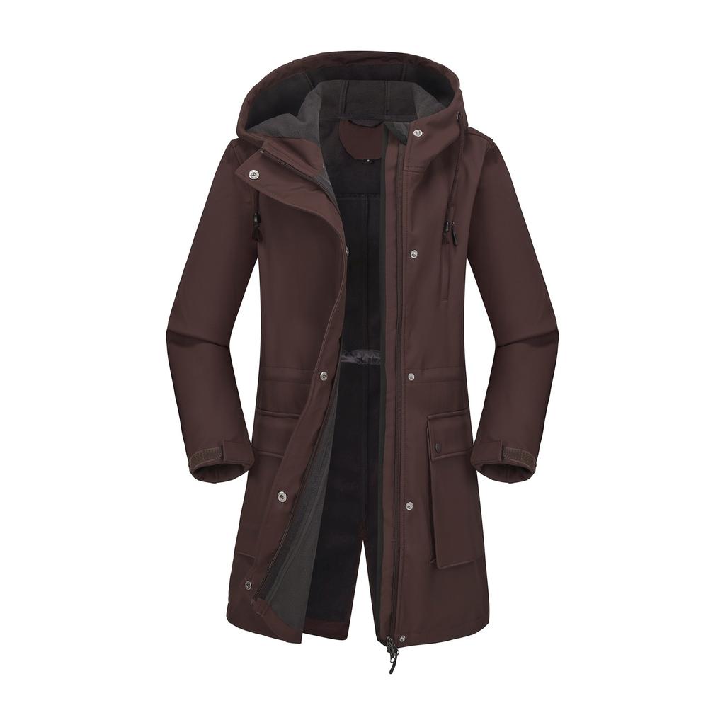 Medium-length Hooded Fashion Trend Women's Thickened Warm Mountaineering Clothing Rainproof Lightweight Comfortable Long-sleeved Cotton Clothing