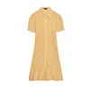 Spring New Women Clothes French Style Frill Temperament Small Plaid Short Sleeve Lapel Short Dress 4661327