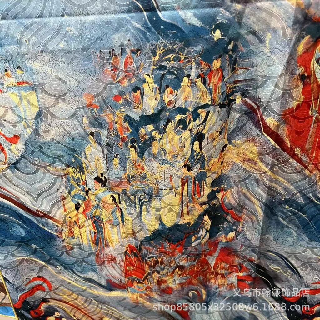 Double-Sided High-End Fragrant Cloud Yarn 180 * 70 Long Silk Scarf Shawl Women'S Spring And Autumn Retro National Style To Keep Warm