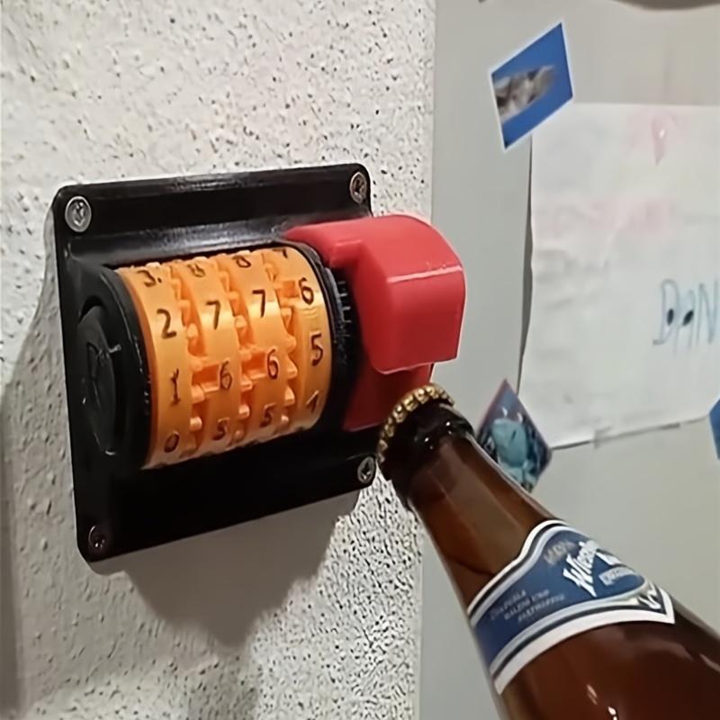 Wall-Mounted Beer Bottle Opener with Drink Counter Funny Bar Accessory with Cap Catcher Man Cave Pub Gift for Beer Lovers