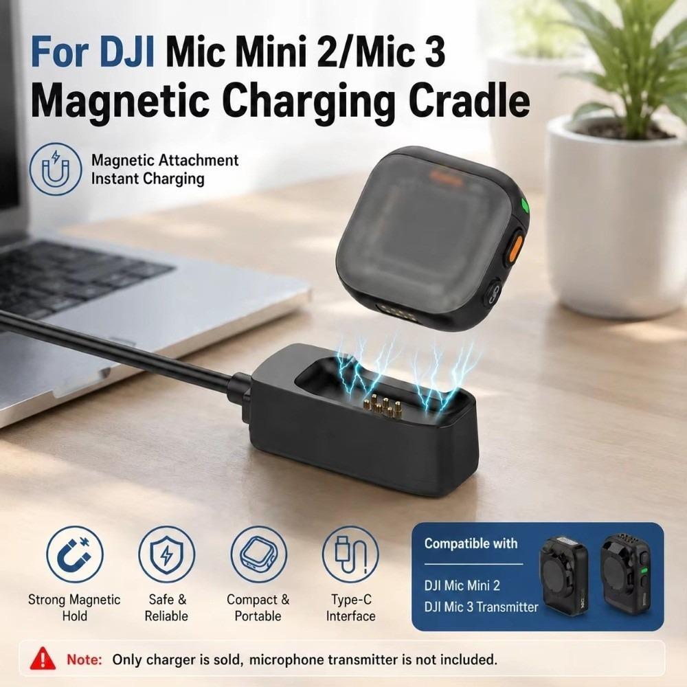 Type-C Microphone Transmitter Charging Dock Magnetic Mic Charger Line for DJI Mic Mini 2/Mic 3