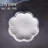 Liljetallrik: Kreativ Oregelbunden Vit Keramisk Tallrik för Hem & Kommersiellt Bruk