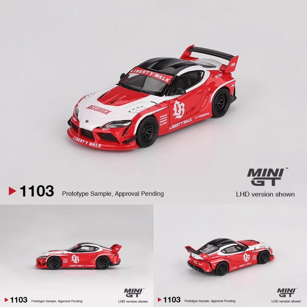 In Stock MINIGT 1103 1:64 LBWK LB WORKS Toyota GR Supra Red White Collection Toys Diecast Car Model