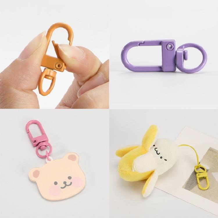 100pcs Colorful Carabiner Clasp Key Chain Lobster Clasps Rotating Keychain Hooks