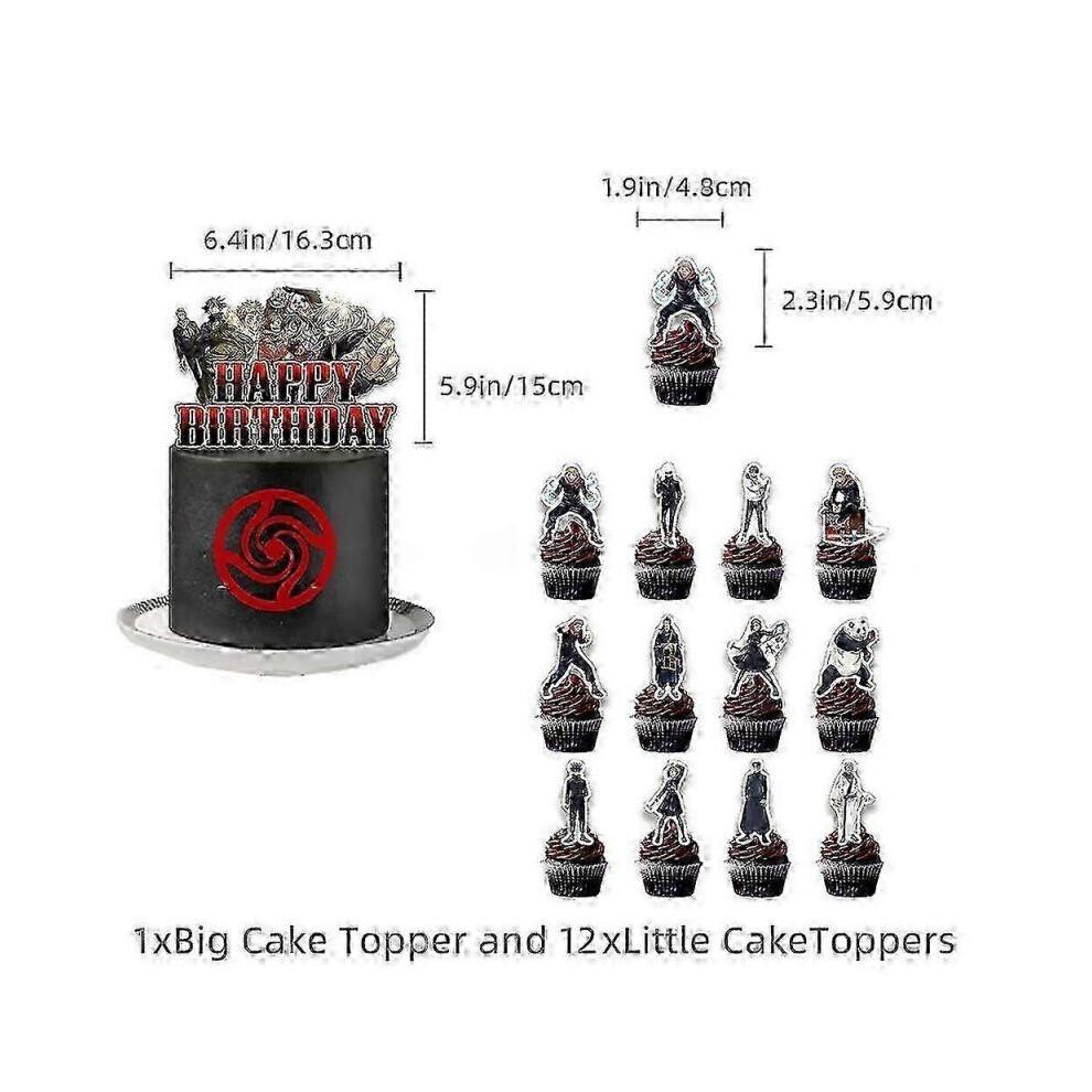 Jujutsu Kaisen Kids Birthday Party Decoration Supplies Include Anime Happy Birthday Banner Cake Topper Balloons Set