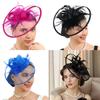 Classical Pillbox Hat With Feathered Mesh Flower Formal TeaParty Headwear Fascinator Hat For Women Church Event Wear