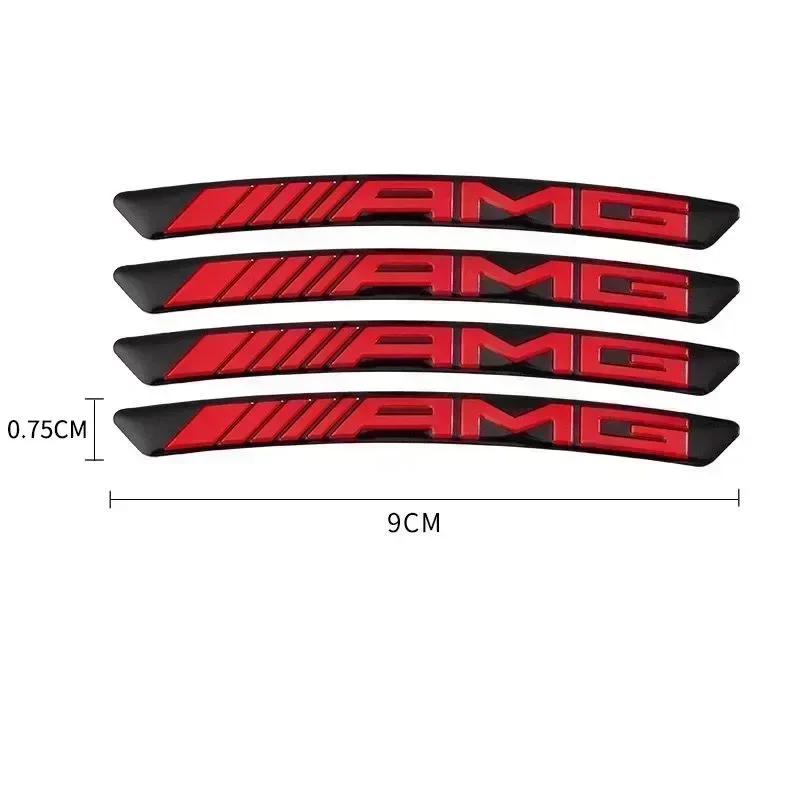 

4pcs Aluminum Car Wheel Hub Badge Tire Rim Sticker Decor Accessorie For Mercedes Benz E C G M R S Class W204 W212 GLC AMG 4MATIC