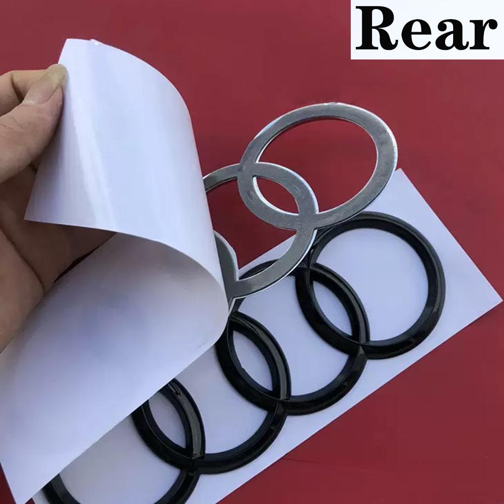 1pcs Black/Silver 4 Ring ABS Car Hood Front Bonnet Grill Rear Trunk Emblem Logo Badge Sticker For 8blkz A3 A4 A6 Q2 Q3Accessories blkz8