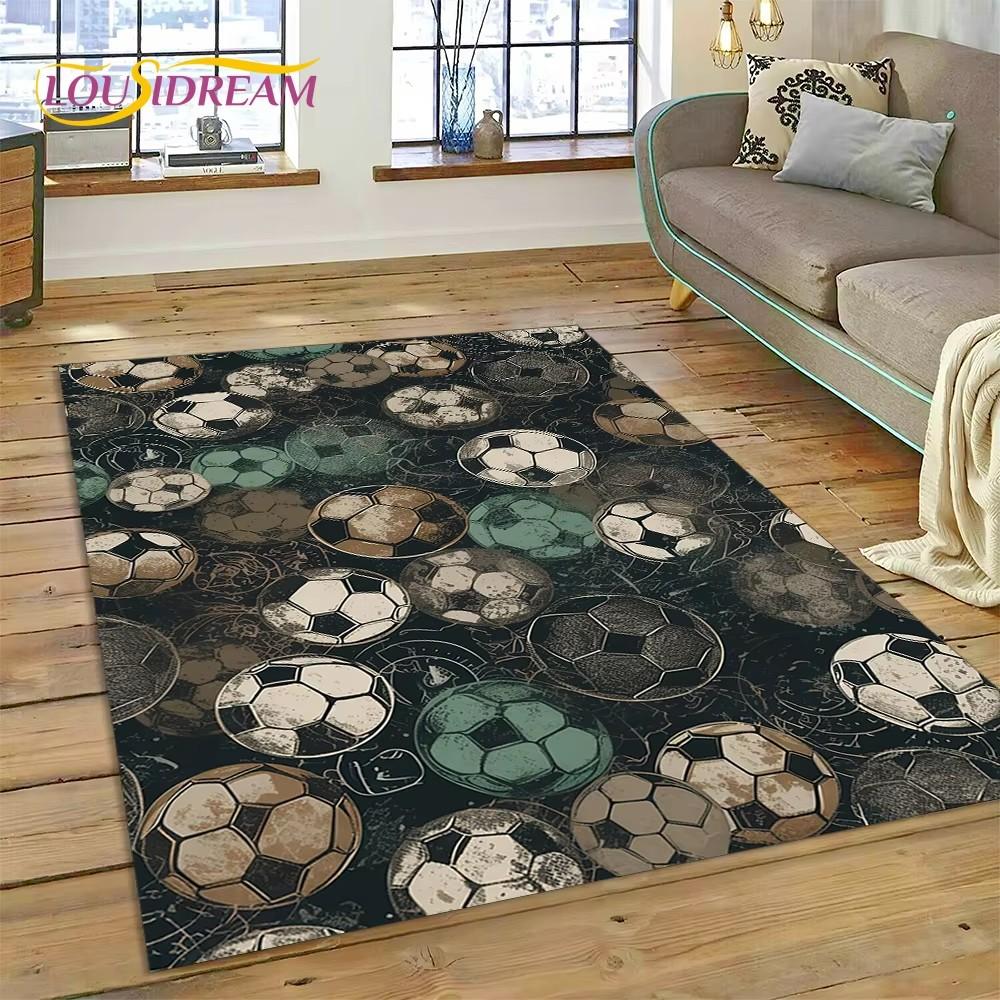Soccer Football Field Rug Carpet for Living Room Bedroom Home Decor,Floor Mat Non-slip Decoration for Sofa Kitchen Doormat Gifts
