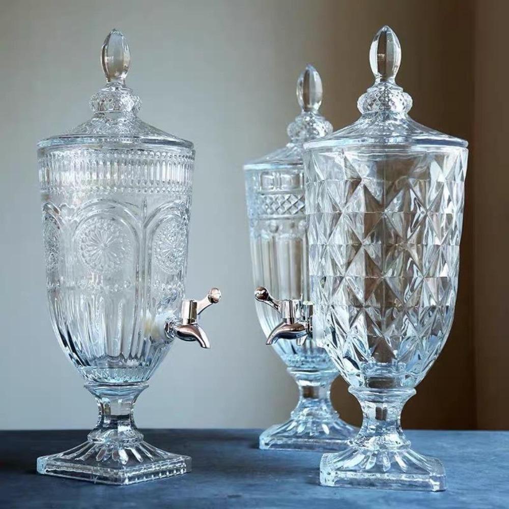 Klares Glas Wasserkaraffe Große Kapazität Eisteekrug Robuster Saftkrug Heimdekoration