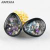 A Pair of 8-50mm Shiny Water Droplet Shaped Ear Gauges Tunnel Plugs Made of Acrylic, Body Piercing Jewelry