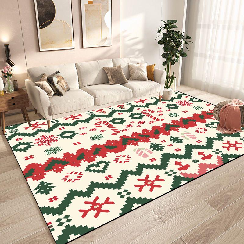 Christmas Tree Snowflake Carpet for Living Room Doormat New Year Red Decoration Home Rug Non-slip Dining Room Decor Floor Mats