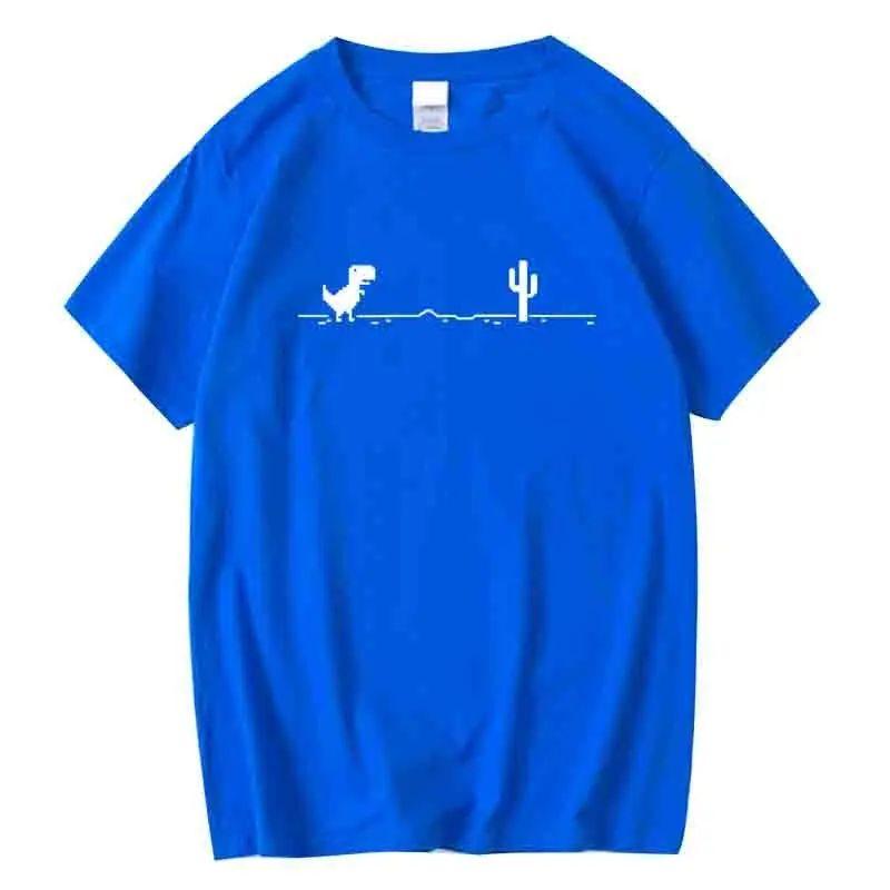 Y2k Funny Dinosaur Print T Shirt Loose Oneck Fashion Cool Cotton T Shirt Casual Loose Short Sleeve Tshirt Top Unisex