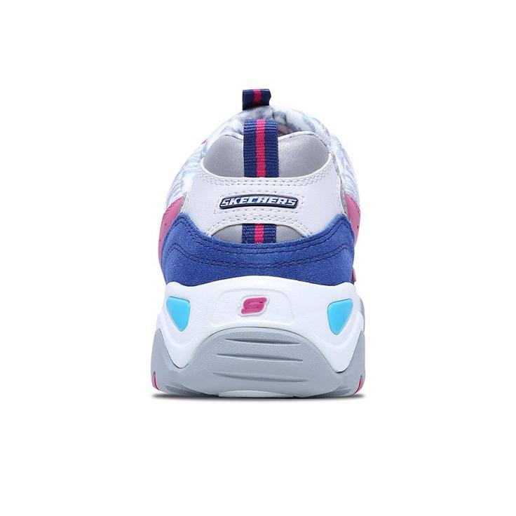 Skechers DLites 2.0 Scarpe Casual Basse in Tessuto e Pelle Sintetica Donna Sneaker Bianco Rosso 99999672-WFUS