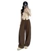 Fleece pants 2025 autumn and winter women's thickened corduroy scimitar pants small high waist and thin casual wide-leg trousers