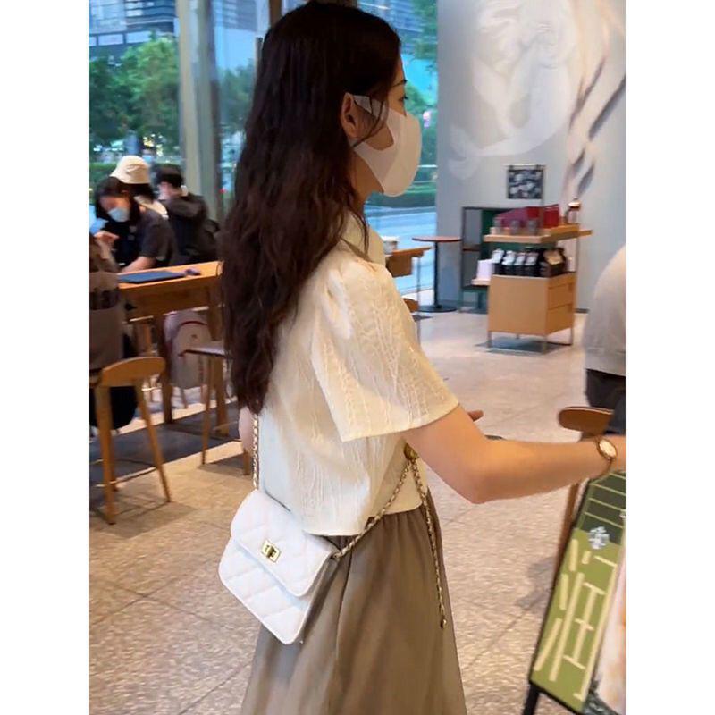 2026 Summer Women's Korean & French Loose Top Slimming Skirt Two-Piece Set