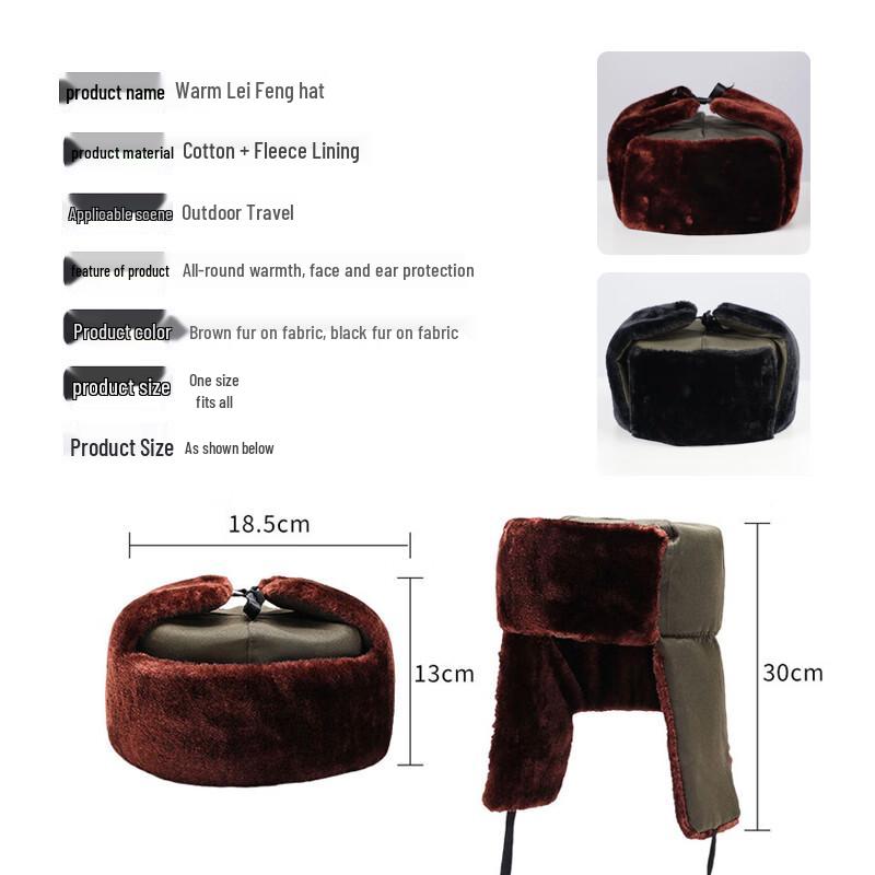PUTSCHE Winter Earflap Lei Feng Hat