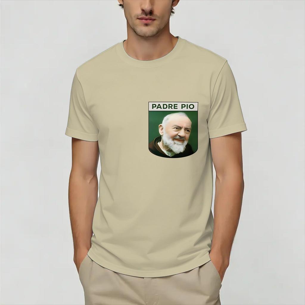 Padre Pio Unisexs T Shirt Casual Tees Short Sleeve Round Neck TShirt 100 Cotton Plus Size Clothes