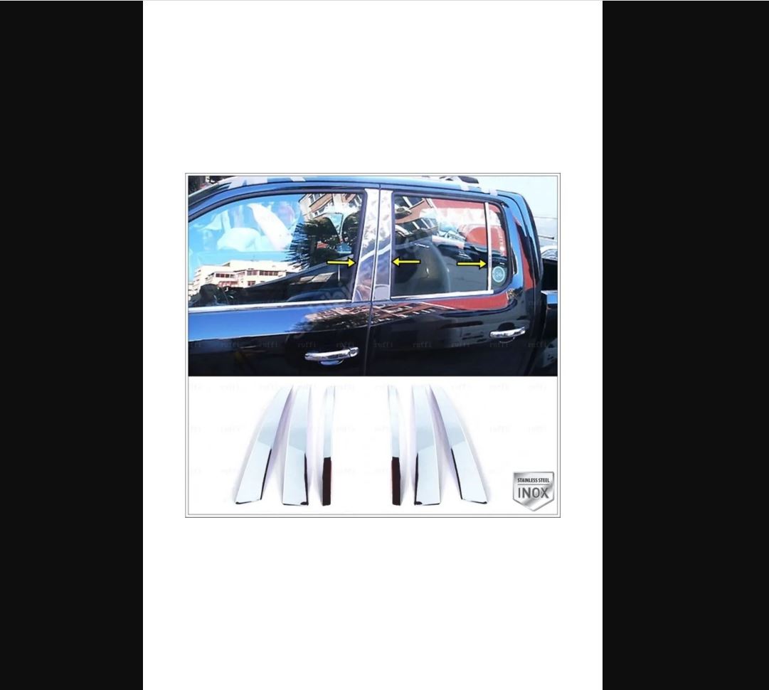 

For Vw Volkswagen Amarok Chrome Door Post 6 Pcs. 2010 And Above Models Stainless Steel