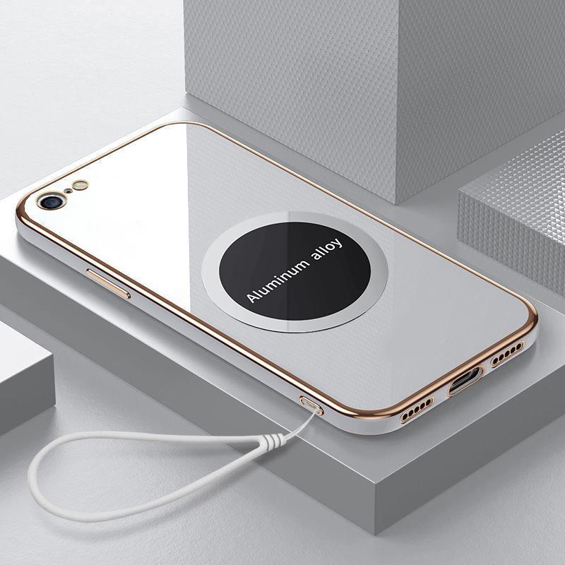 

Чехол для iPhone 16e Чехол для телефона iPhone 16e Магнитное притяжение Роскошное квадратное покрытие Противоударная силиконовая задняя крышка Case & Strap&iPhone 16e