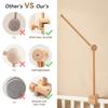 Krippenmobile Drehbare Spieluhr mit Liedern Motor Zubehör Anhänger Spielzeug 0 12 Monate Babybett Hängendes Glockenspiel Spielzeug Kinderzimmer spielt Holzmaserung