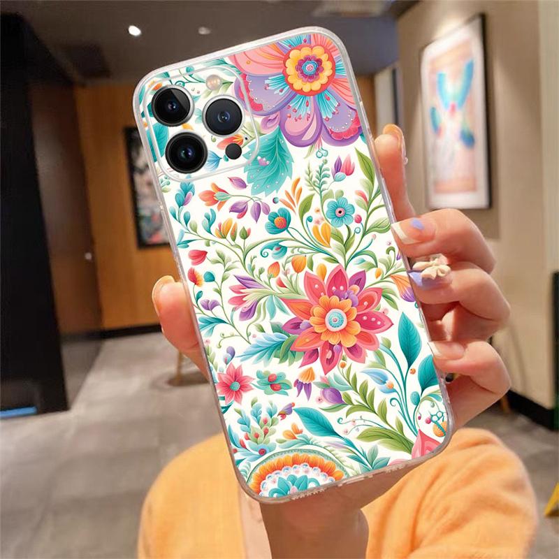 Flower Aesthetic Phone Case For Iphone 15 14 Pro Max 13 12 11 Pro Max XSMax XR 12 13 Mini 14 Plus