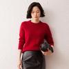 Lekasha Women's Thickened Round Neck Saddle Shoulder Cashmere Sweater for Autumn and Winter