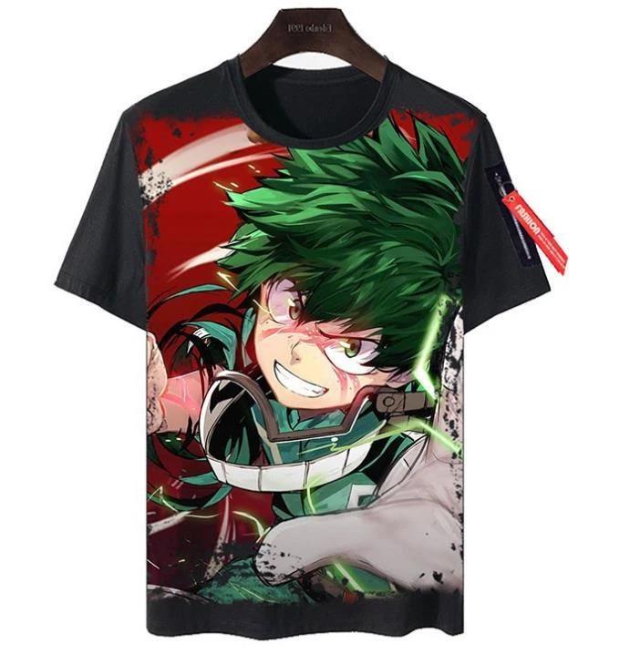 My Hero Academia Cosplay Anime Manga T-Shirt Tee Costumes Black Polyester 2XL