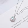 Original 925 Sterling Silver Crystal Moon Opal Round Bead Charm Necklace For Women Kolye Choker Collares para mujer Wedding Gift
