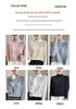2025 Women's Lace Patchwork High Collar Imitation Wool Sweater with Ruffle Trim